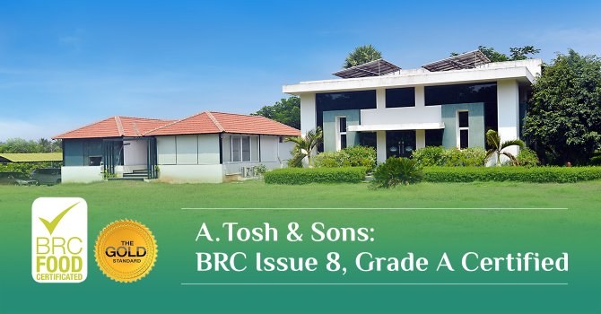 A.Tosh & Sons: BRC Issue 8, Grade A Certified